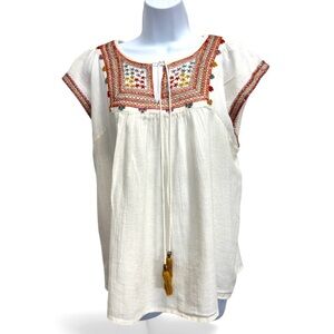 Star Mela Blouse with Colorful Embroidery Size Medium